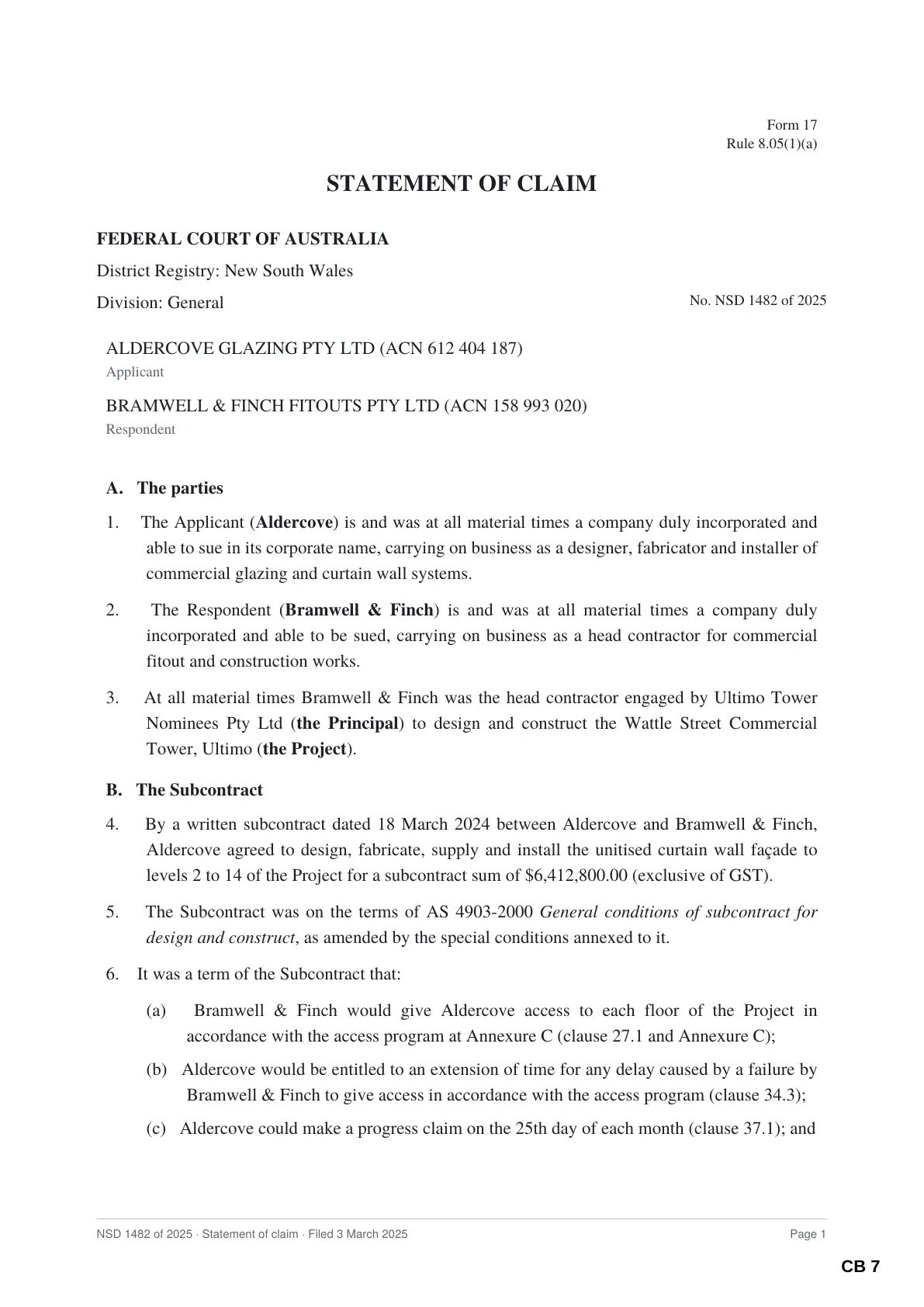 CB 9 of the demonstration court book
